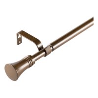 Metalhsa - Set Barra Para Cortina Simple 16/19 Mm Extensible 120-210 Cm Café Cónico