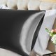 thumbnail image 4 of PiccoCasa 1Pc Funda de Almohada Larga de Satén Suave y Sedoso para Ropa de Cama 20"x54" Negro, 4 of 7