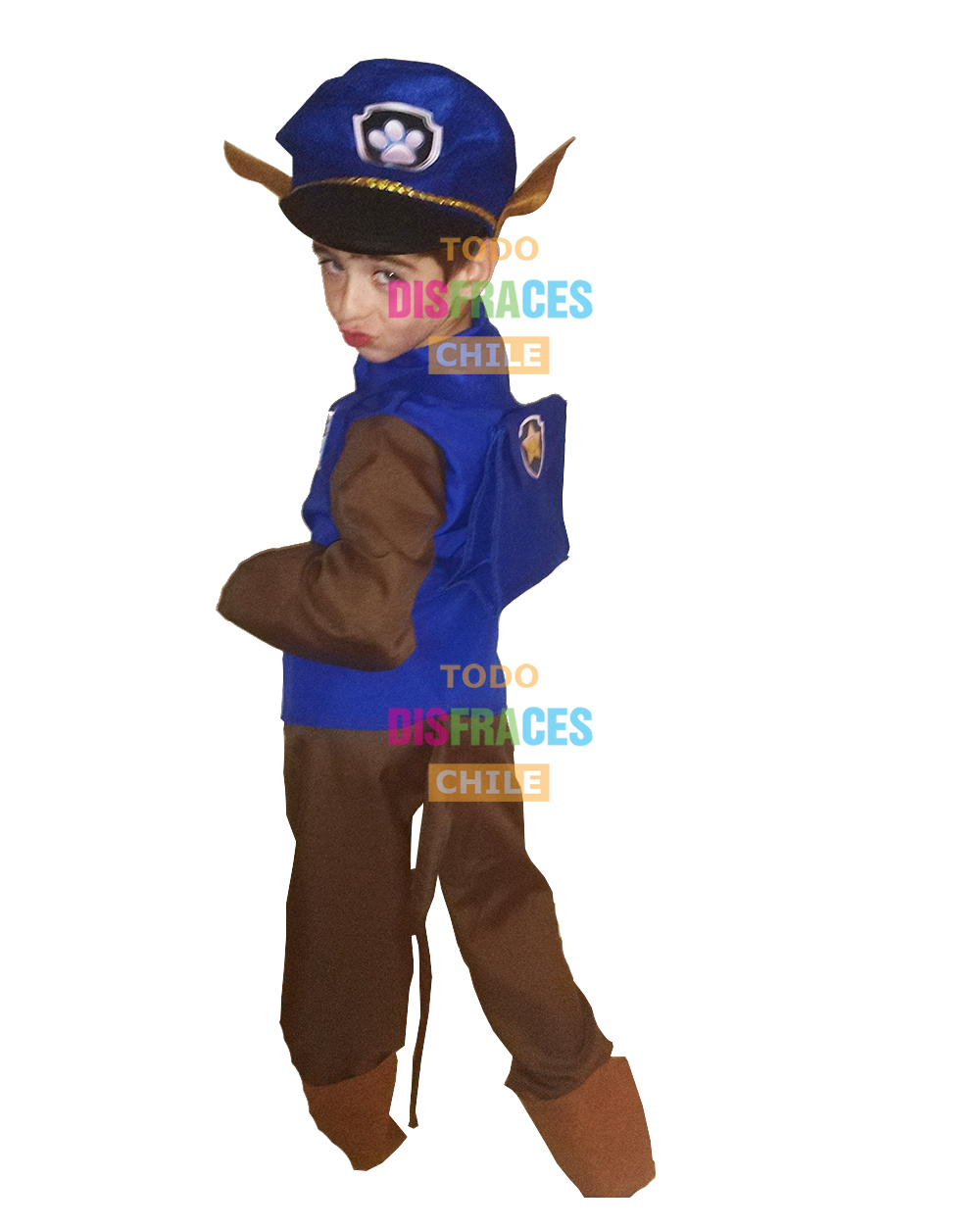 Tododisfraceschile - Disfraz Chase Paw Patrol Con Mochila Talla 4