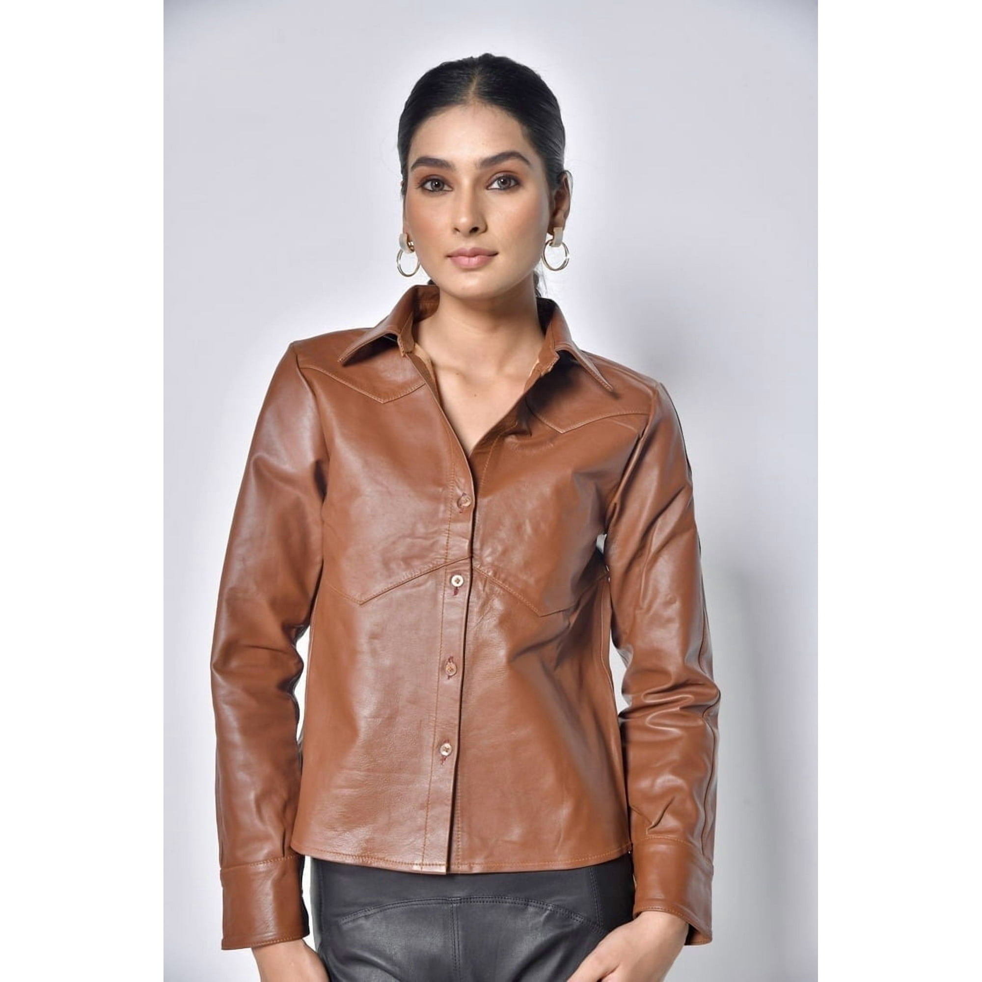 Chaqueta Sharo Classic Leather Marrón Hombre