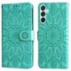thumbnail image 1 of Funda tipo cartera FOXDOCK para Samsung Galaxy M15 5G , diseño girasol en relieve, cuero PU, cierre magnético, soporte y tarjetero, 1 of 5