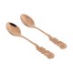 thumbnail image 3 of Paquete de 2 cucharas de café para sopa de acero inoxidable con mango largo de oro rosa, 3 of 5
