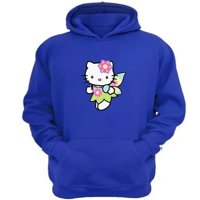 Genérico - Polerón Canguro Gatita Kitty Azul Talla Xl Unisex