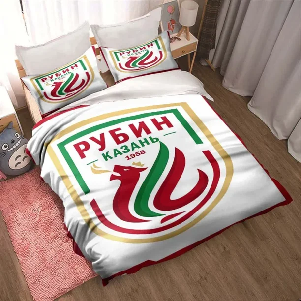 FC Rubin Kazan Quilt Cover Set, Russian Bedding Set Football Sports Printed Luxury Microfiber Polyester Quilt Cover Cover with