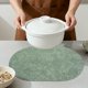 thumbnail image 4 of Juego de 6 manteles individuales de cuero para decoración de mesa de comedor de cocina, impermeables, resistentes al calor, manteles individuales verdes de 17.7*11.8 pulgadas, 4 of 6