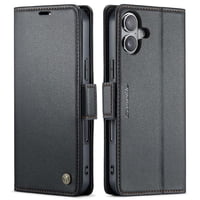 Caseme Tipo Cartera Iphone 16 Plus Con Cierre Magnético, Rfid, Tarjetero, Soporte, Carga Inalámbrica