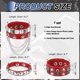 thumbnail image 2 of Uxcell 3Pcs Conjunto de Pulseras de Cuero con Tachuelas Rock Punk, 8.7"/22cm Muñequera con Picos Ajustable para Fiestas de Halloween Emo Grunge Accesorios, Rojo, 2 of 6