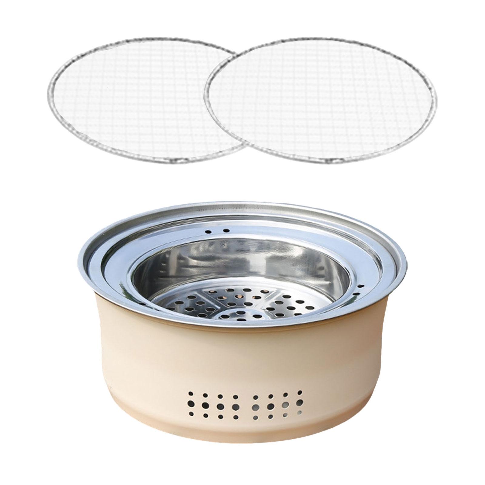 Ioensy - Estufas De Leña Para Campamento, Parrilla Portátil Para Barbacoa, Tetera, Tetera Para Picnic, Patio Trasero, Color Blanco