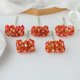 thumbnail image 1 of Xiao Hua Paquete de 5 ramos - Ramo artificial naranja, 11 x 7 cm, con tallos de plástico suaves y flexibles, aspecto natural, perfecto para decoración de fiestas y decoración de casas de campo., 1 of 3