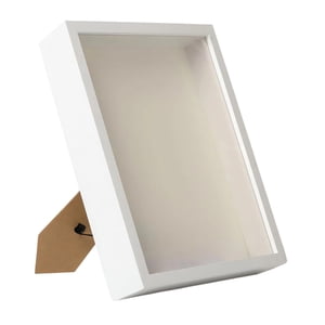 Magideal - Caja De Sombra De Madera Con Marco, Caja De Sombra Creativa Para Escritorio, Colgante De Pared, Estuche De Exposición De Flores Secas Para Decoración Blanco