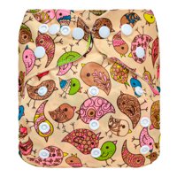 Pequelandia - Pañal De Tela Lavable - Pajaritos Fondo Beige