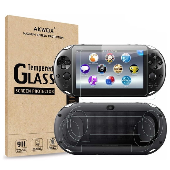 Protector de pantalla AKWOX para PS Vita 2000, vidrio templado 9H