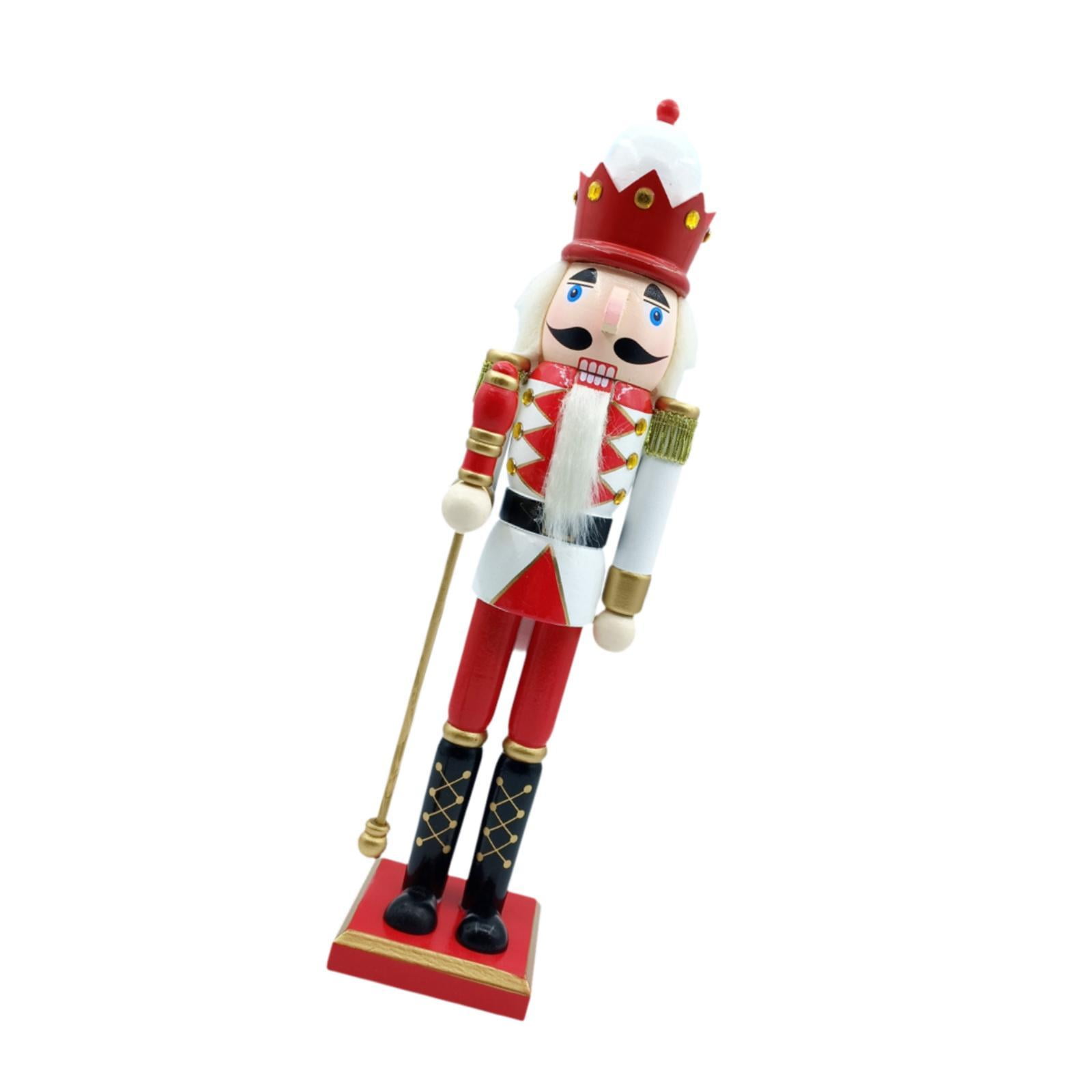 Magideal - Figurita De Cascanueces De Navidad, Adorno De Mesa, Escultura De Dibujos Animados, Muñeco De Cascanueces De Madera Para Festival, Escritorio, Estante Estilo D