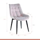 thumbnail image 5 of Comedor Mesa Eames 80cm redonda vidrio + 4 Silla Macron Terciopelo - Gris, 5 of 8