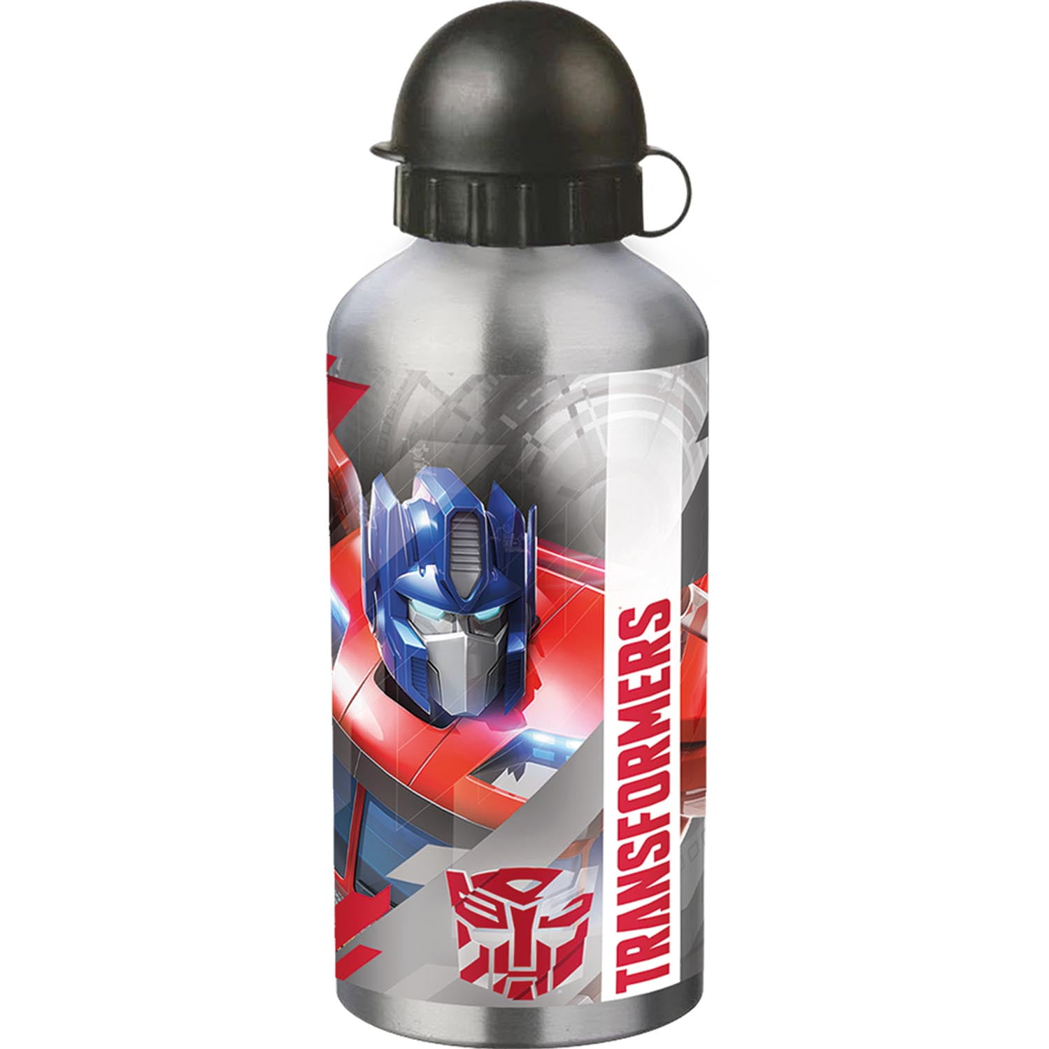 Botella Aluminio Tapa Redonda Transformers
