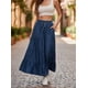thumbnail image 2 of Falda Larga Mezclilla Mujer Plisada Calidad Premium, 2 of 3