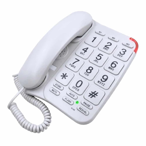 Teléfono Sobremesa Tecnolab Blanco Increíble para Adulto Mayor