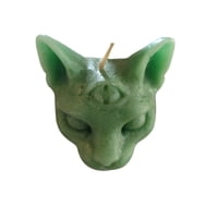 Susurro Ancestral - Vela Verde Gato Tercer Ojo