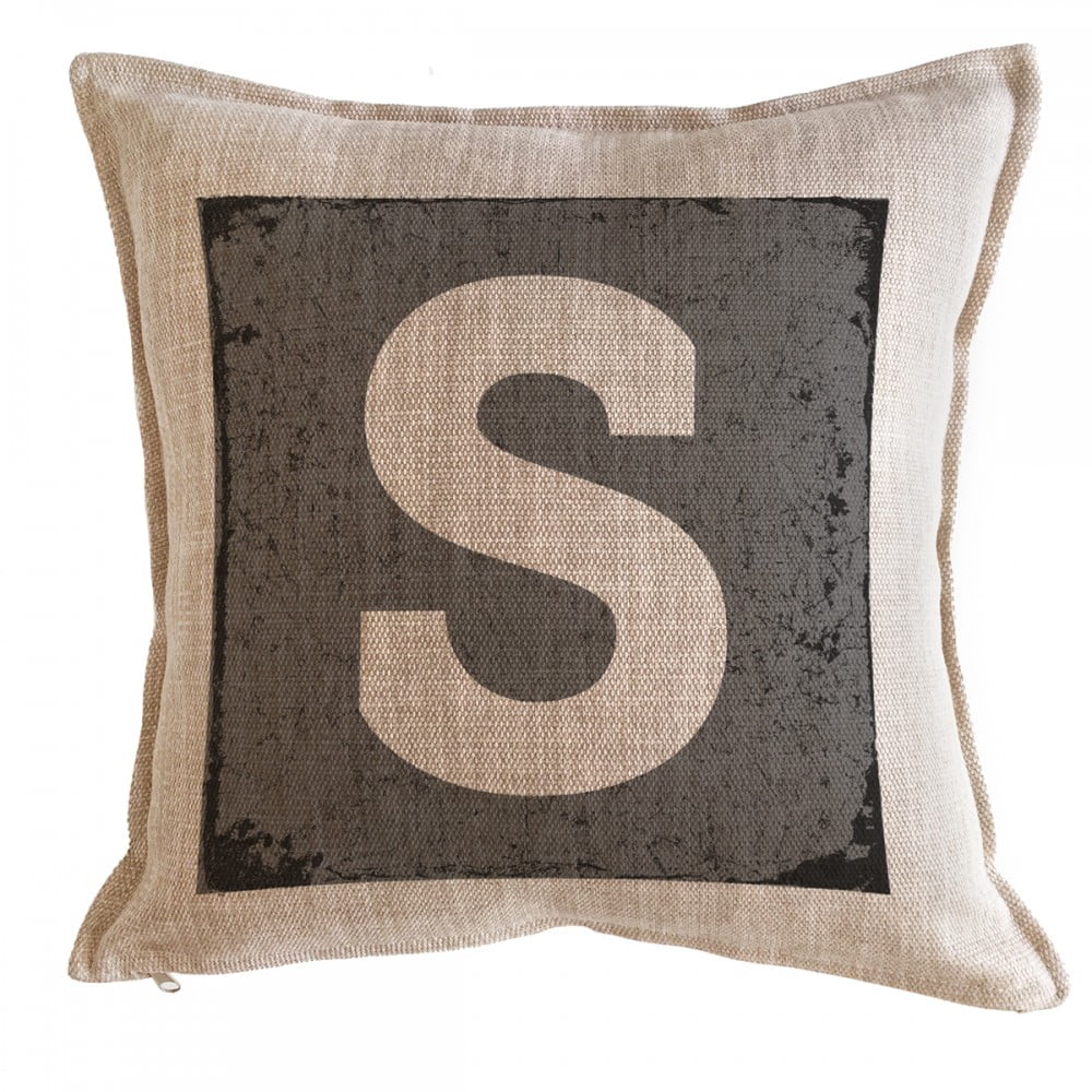 Tuyo Print - Cojín Letra Fondo Gris S 45x45