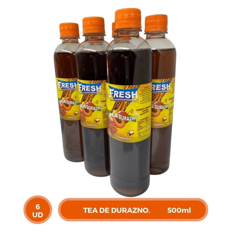 Freshtea - Té Helado Negro Sabor Durazno Sixpack 500Ml