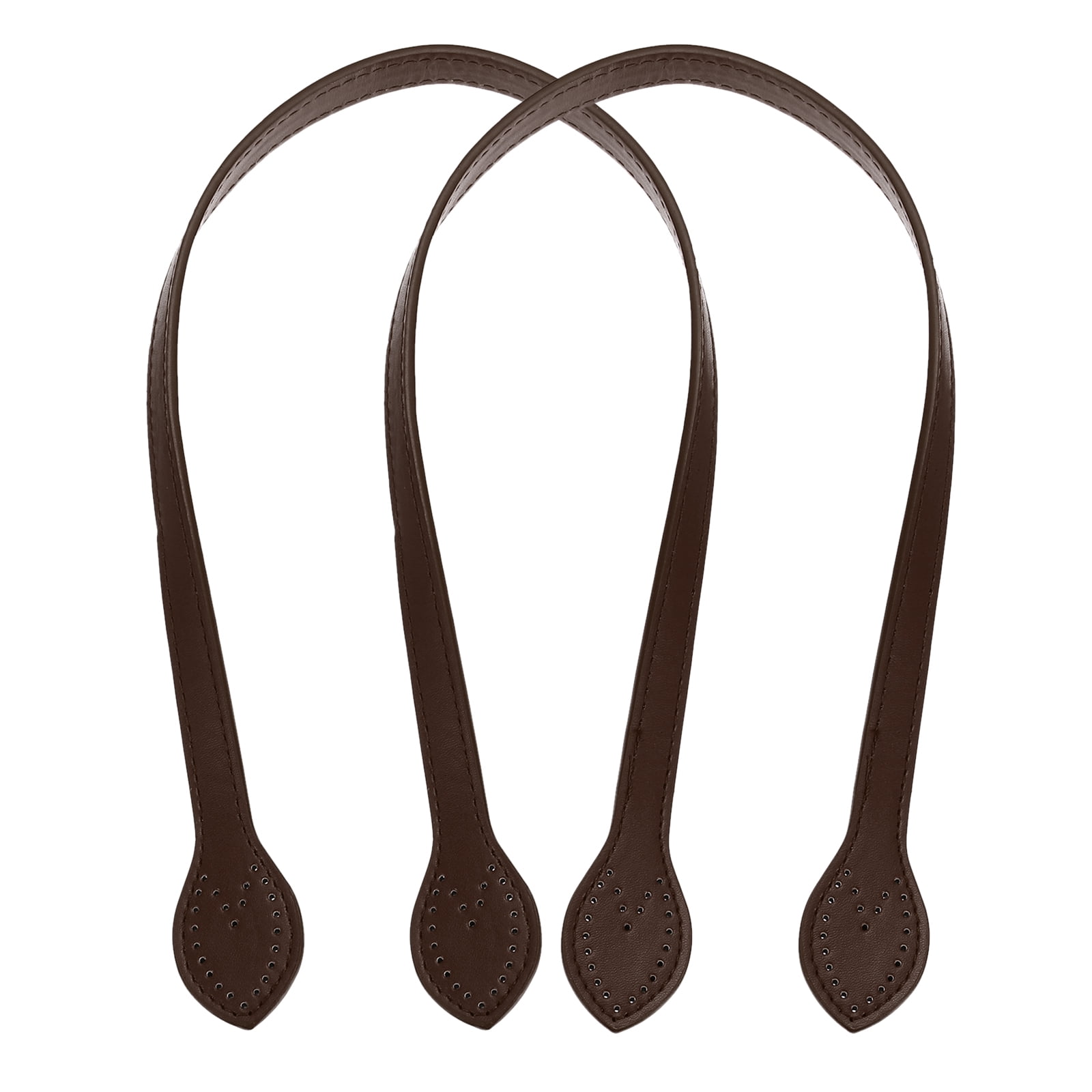 2 piezas de correas de cuero para bolsos de 24 pulgadas (60 cm) con oreja, marrón oscuro