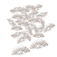 Bothyi - 50 Uds Colgantes De Abanico De Metal Vintage Para Hacer Joyas Con Horquilla Collar Plata Antigua