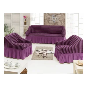 Casadeliacl - Funda Tfi Raya Kit Para Sillón 3+1+1 Líneas / Violeta Claro / Rayas