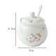 thumbnail image 3 of Zuckerdose aus Keramik mit Deckel und Löffel. Gewürzbehälter aus Porzellan. Gewürzbehälter. Salzbehälter, 3 of 5