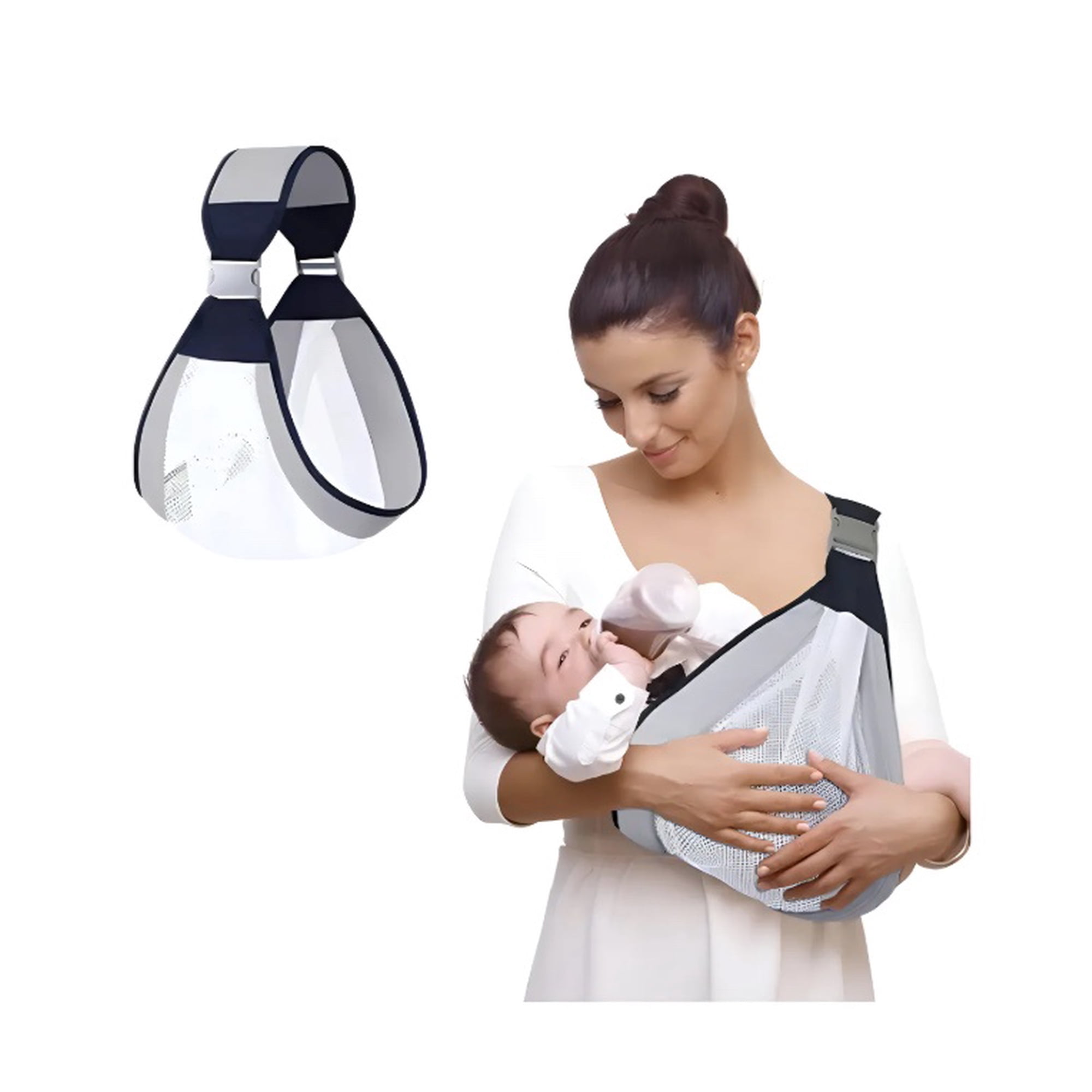 Riqui - Portabebés Canguro Ergonómico Gris