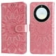 thumbnail image 1 of Funda tipo cartera FOXDOCK para Honor X9A , diseño girasol en relieve, cuero PU, cierre magnético, soporte y tarjetero, 1 of 5