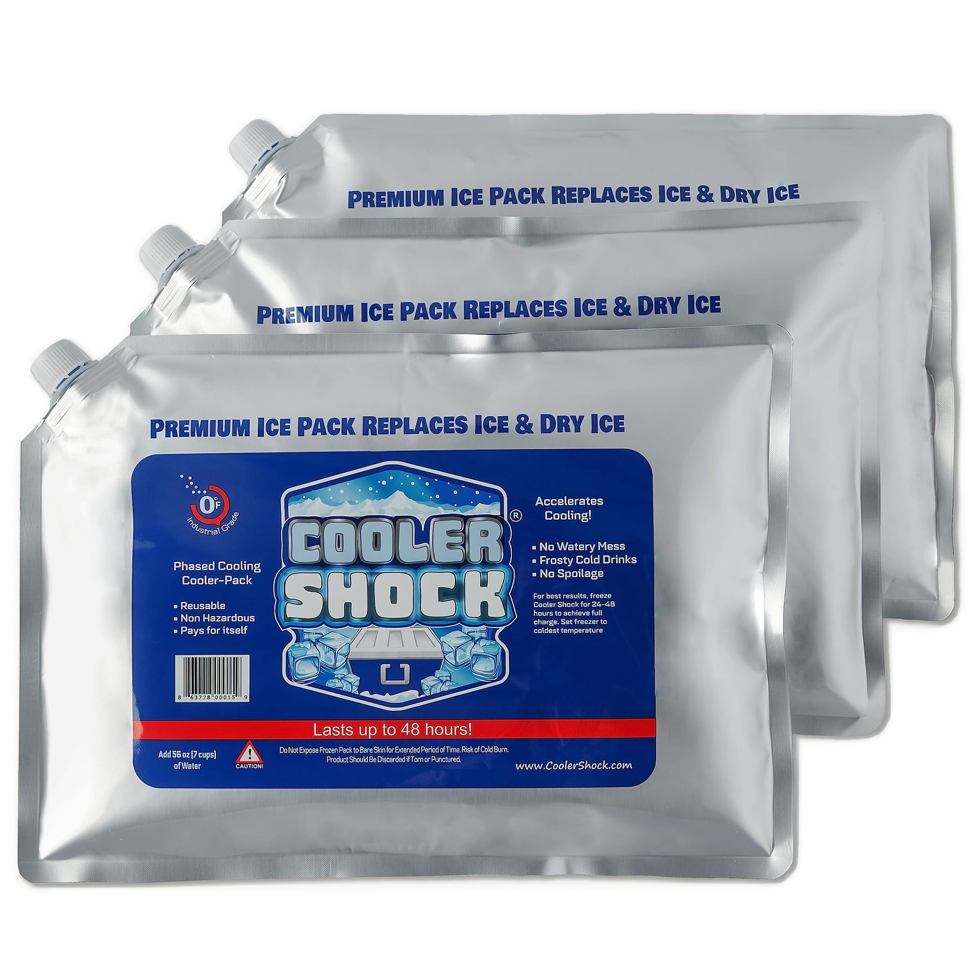 Paquetes De Hielo Cooler Shock De Larga Duración, Reutilizables Para Enfriadores