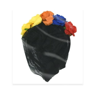 Cintillo Velo Halloween Con Flores 40X18 Cm Big Party