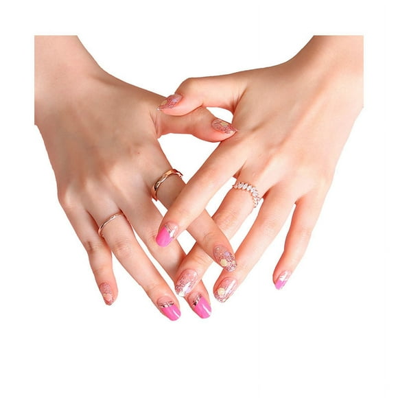 Uñas Sticker Efecto Gel Sparkling Aurora Purple