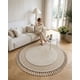thumbnail image 3 of Alfombra Redonda Boho Chic 1m - Textura Hojas y Flecos, 3 of 6