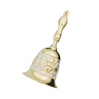 Bothyi - Campana De Mano Decorativa, Campana De Mano Vintage Inoxidable Para Aula, Fiesta, Boda, Blanco Y Dorado