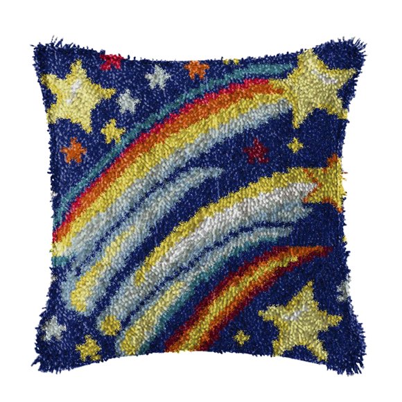 Kit de Latch Hook YP Funda de Almohada Cielo Estrellado 43x43 cm