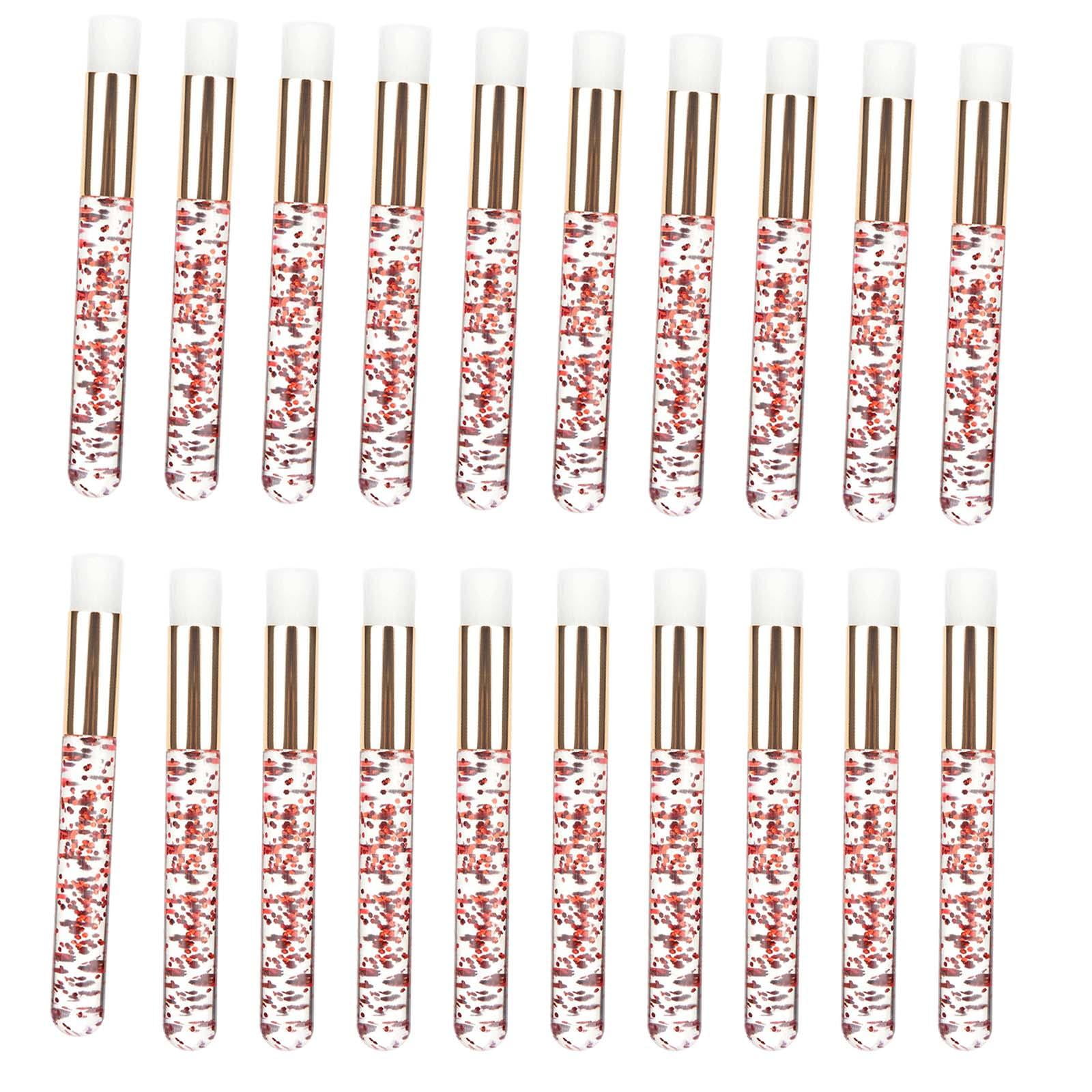 Ioensy - 20 Cepillos De Champú Para Pestañas, Limpiador Cosmético De Pestañas, Herramienta Removedora De Peeling, Rojo