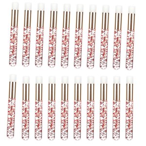 Ioensy - 20 Cepillos De Champú Para Pestañas, Limpiador Cosmético De Pestañas, Herramienta Removedora De Peeling, Rojo