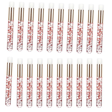 Ioensy - 20 Cepillos De Champú Para Pestañas, Limpiador Cosmético De Pestañas, Herramienta Removedora De Peeling, Rojo