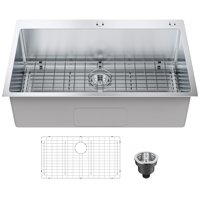 Fregadero De Cocina Vevor 304 De Acero Inoxidable Con Soporte Superior De 33 Pulgadas