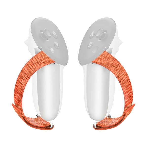 Compatible con Meta Quest 3/3S Estuche protector con agarre Diseño antideslizante y resistente a caídas Correa de muñeca ajustable ABS y nailon duraderos - Naranja