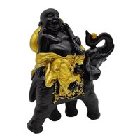 Magideal - Estatua De Monje De Buda, Escultura De Elefante A Caballo, Figuritas En Miniatura, Adorno Artesanal Coleccionable Bonito Para Yoga, Decoraciones Para Estilo A