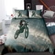 thumbnail image 1 of Racing Motorcycle Motorbike Fire Black Quilt Duvet Cover Set Home Textiles3-Piece Bedding Set, 1 of 5