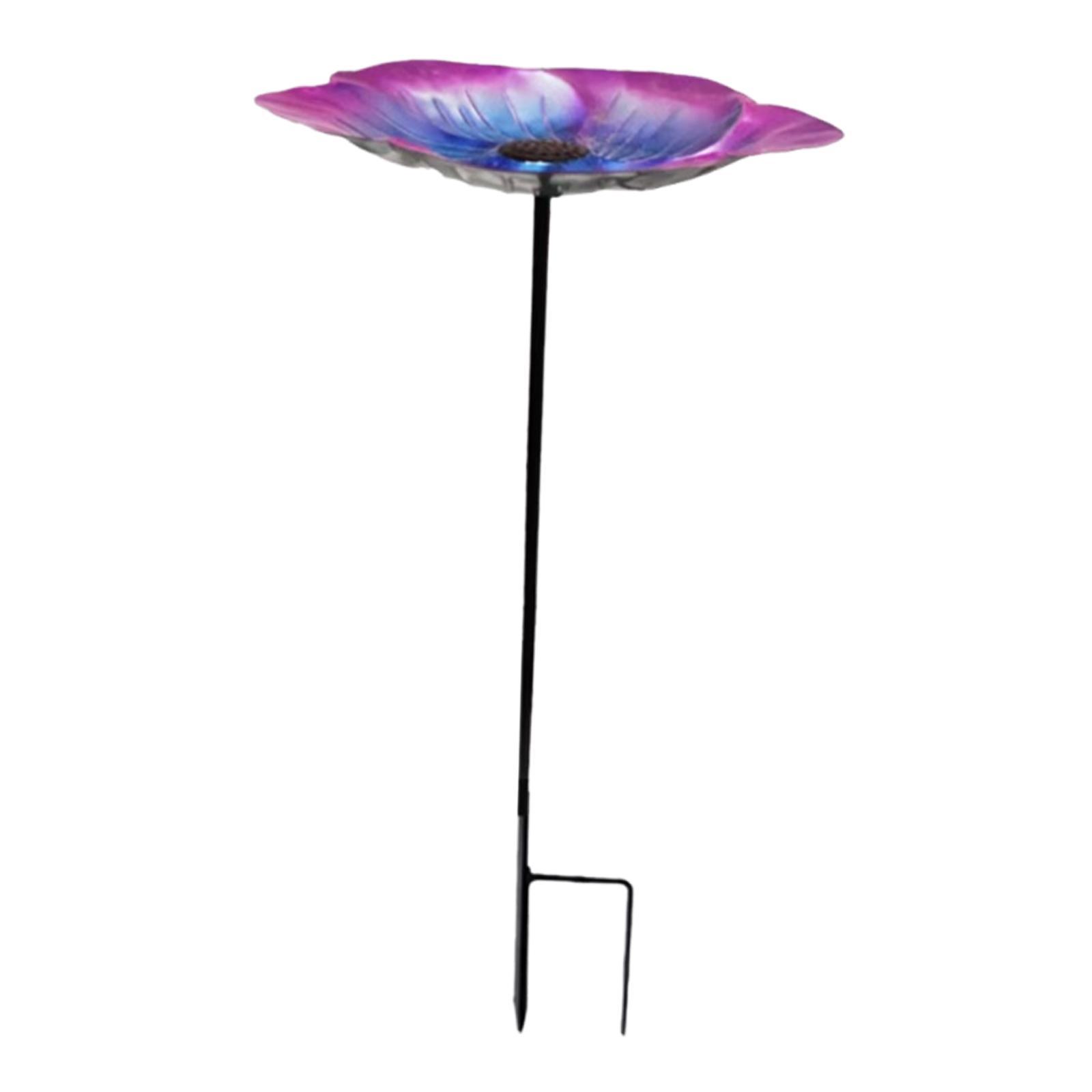 Magideal - Alimentador De Aves Con Estaca Alimentador De Aves Baño Decorativo De Pájaros Para Al Aire Libre Al Aire Libre Patio , Azul Morado Azul Púrpura