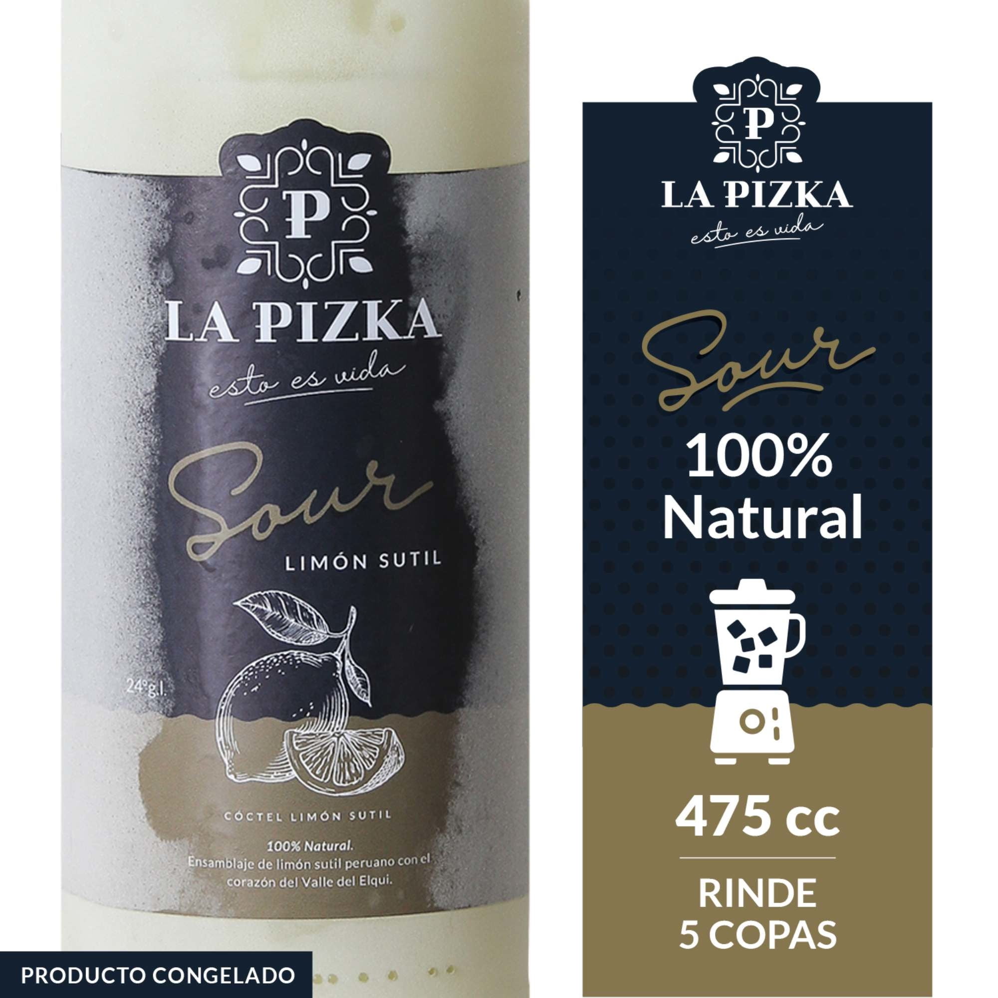 Cóctel Pisco Sour Limón Sutil 22 Grados Botella 475 ml La Pizka