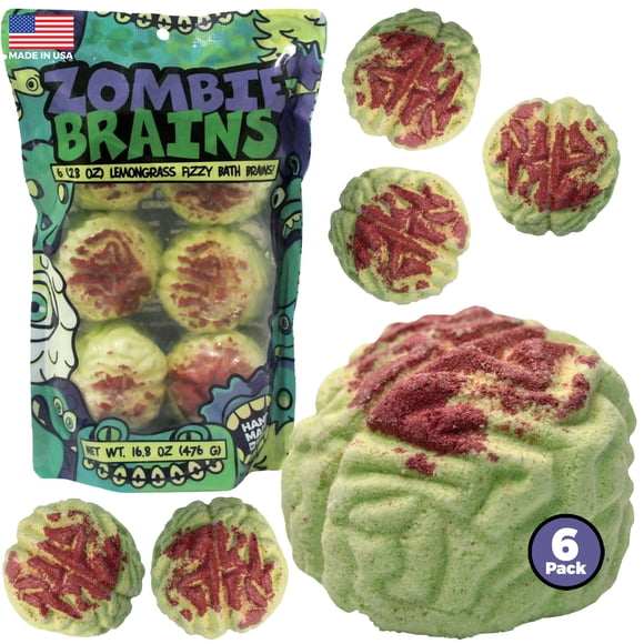 Bombas de baño Enfusia Zombie Brains Halloween Kids, paquete de 6