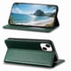 thumbnail image 2 of Funda tipo cartera para iPhone 15 de piel con cierre magnético, ranuras para tarjetas y correa para la muñeca Verde, 2 of 6