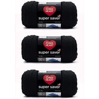 Yarn Red Heart Super Saver Black, 198 G/333 M, Acrílico, Paquete De 3 Unidades