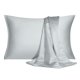 thumbnail image 1 of PiccoCasa 2 Pcs Funda de Almohada de Satén con Cremallera Seda Satinada, No Estándar Plata, 1 of 7