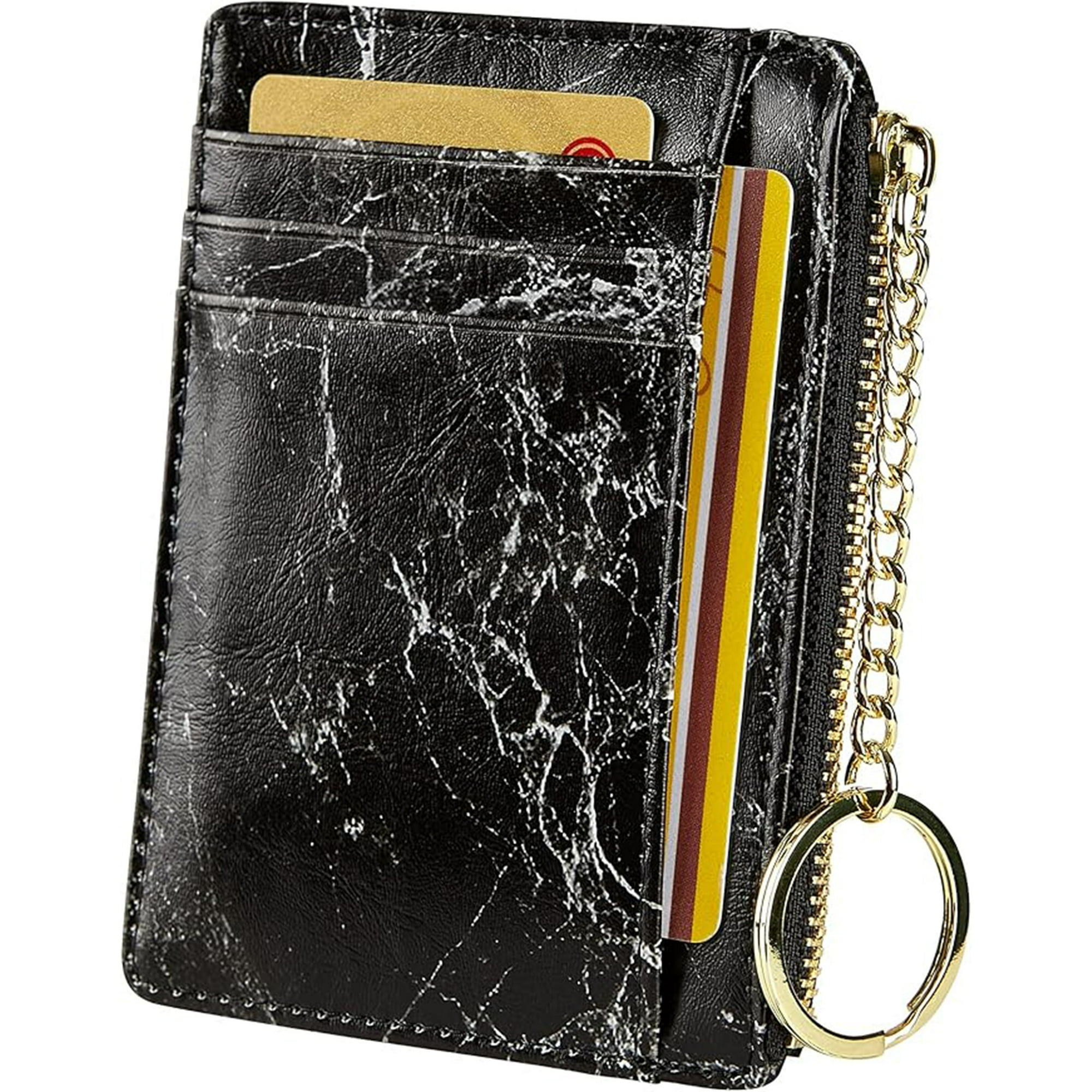 Veat00l - Bolsa De Tarjetas De Bolsillo Para 8 Tarjetas, Minimalista, Billetera De Diseño Ultradelgado, Con Llavero